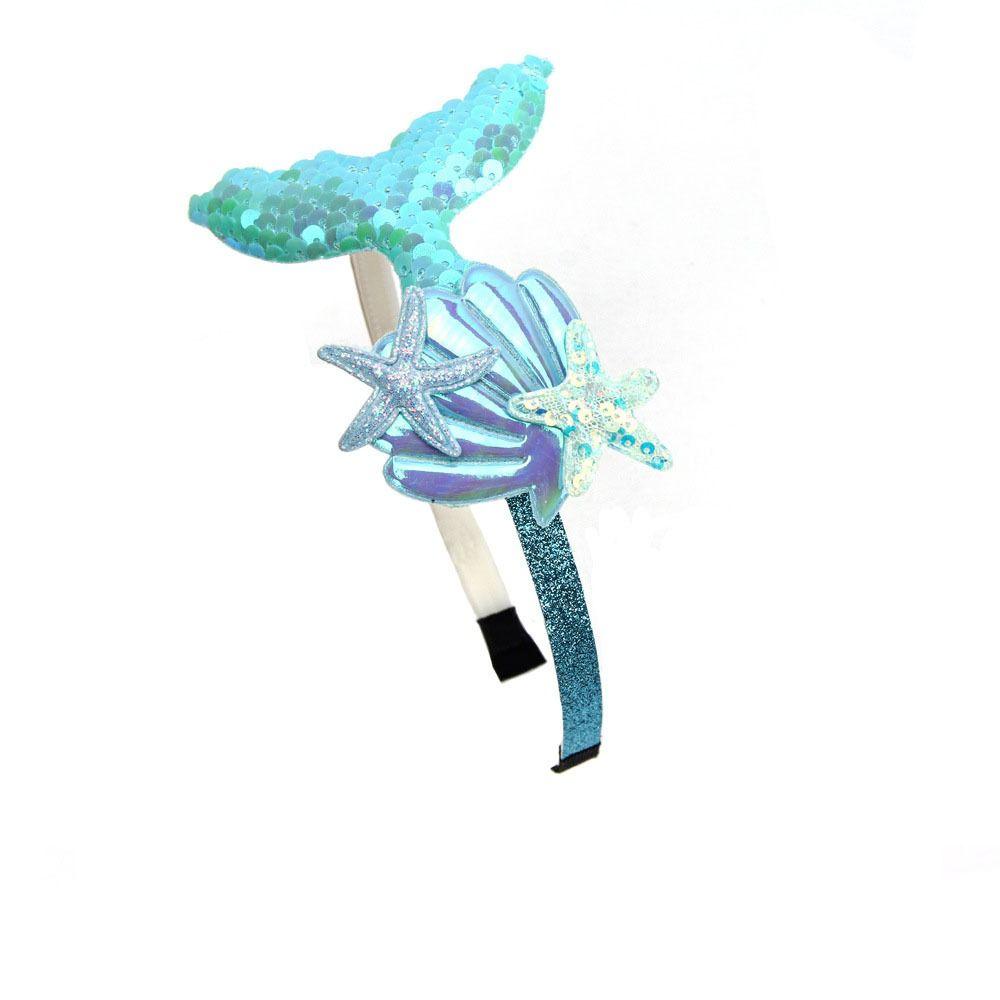 Sweet Mermaid Hair Bands Princess Girls Headwear Glitter Sequin Shells Headband