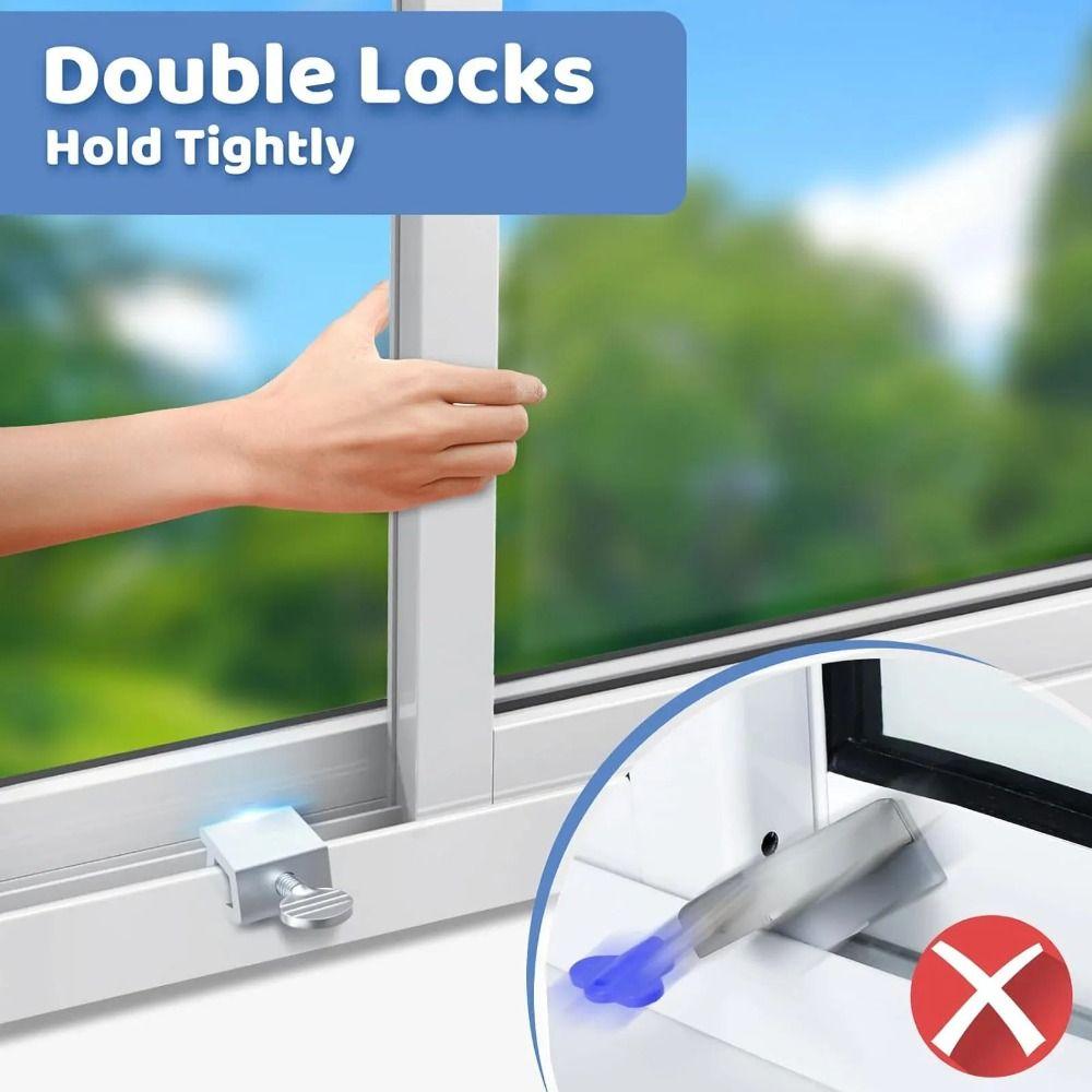 5pcs Security Sliding Window Lock Preventing Theft Window Limit Stop Locks Safety Lock Bedroom