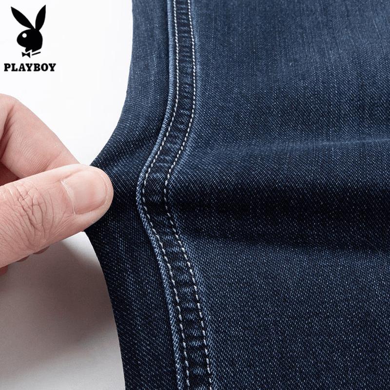 PLAYBOY 2026 Новые мужские эластичные джинсы прямого кроя с высокой талией