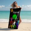 Personalized customized proof beach towel with Sprunki themed pattern - soft, absorbent,quick-drying,perfect swimming,camping&bathing