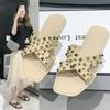 Fashion 2025 New Summer Style Comfortable Rivets Anti-Sli Fashionable Wear-resistant Casual Sexy Open-toe Fish Mouth Women's Slippers