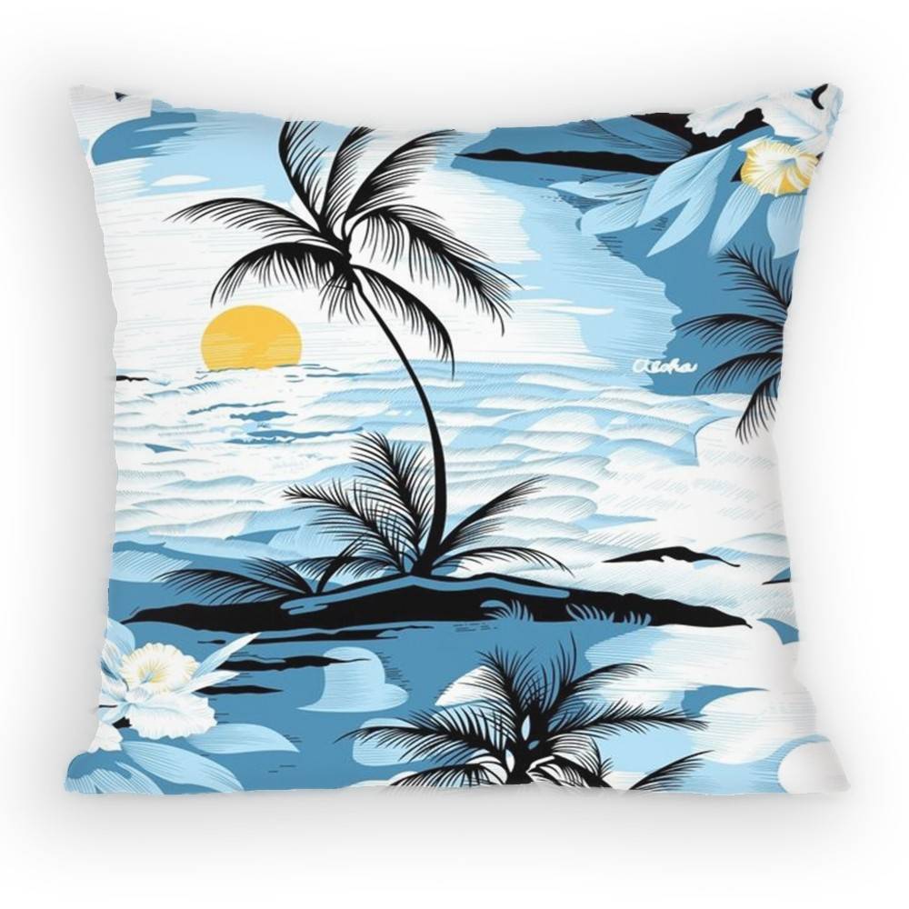 Summer Refreshing Coconut Palm Tree Beach Pillow Case Antidustmite Pillowcase Invisible zipper silky Sofa cover for bedroom