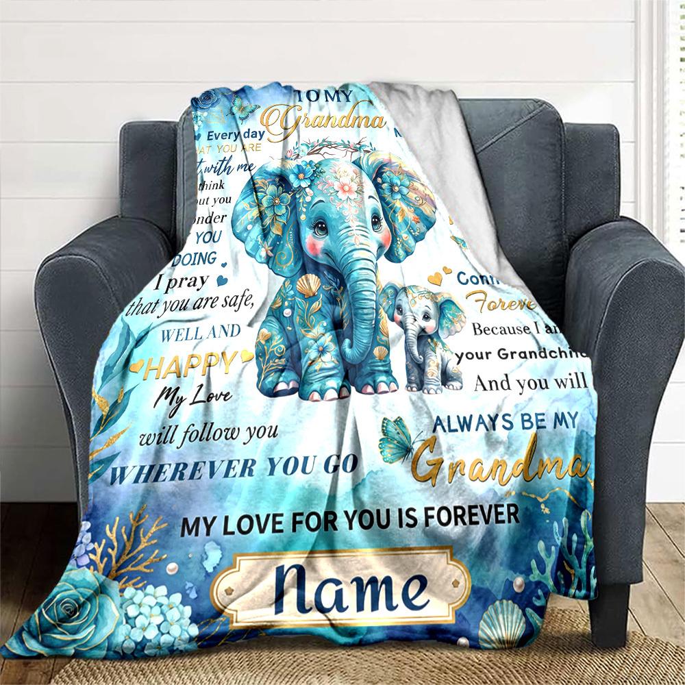 Grandma'S Love Wisdom Blanket Warmthful Decor Great For Sofa Couch Office Bed Picnics Four Seasons Multipurpose Digital Print Birthday Christmas Gift