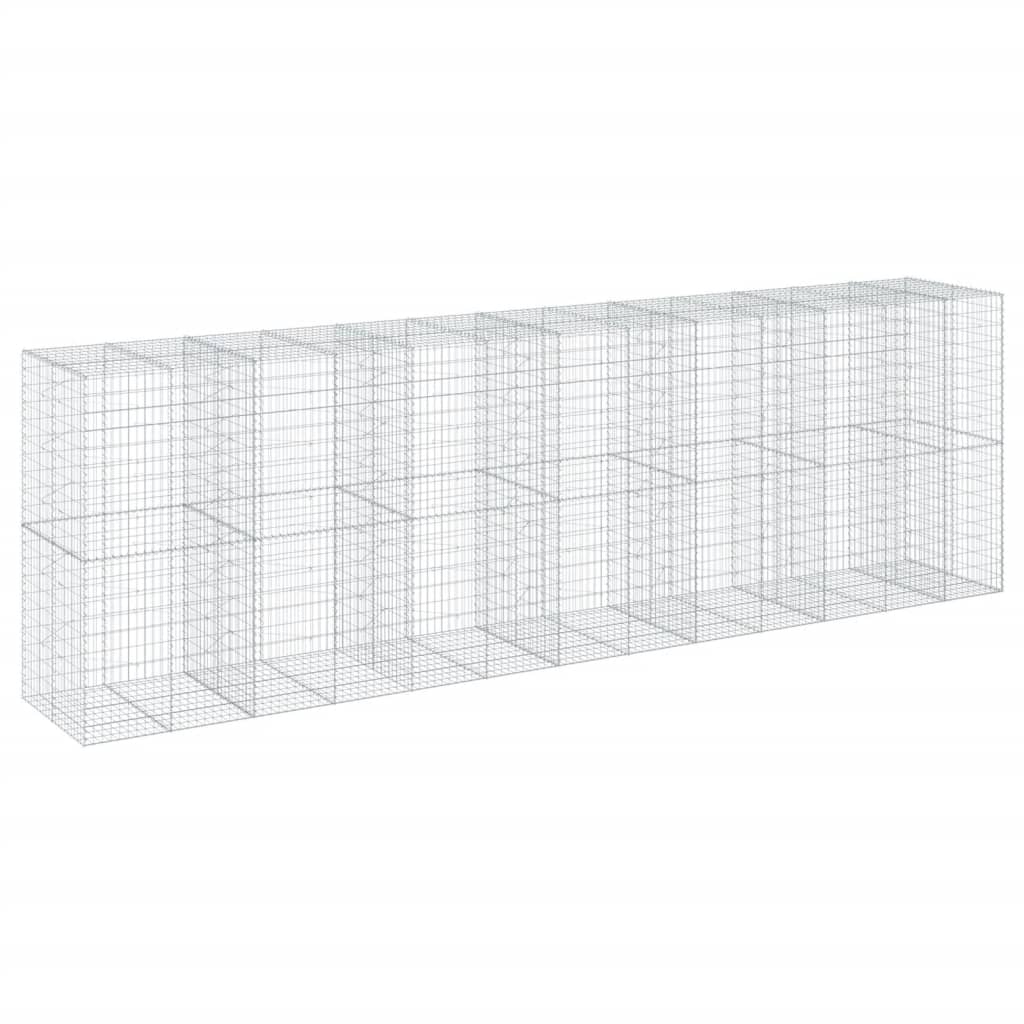 Vidaxl Kosz Gabionowy Z Pokrywą, 650X100X200 Cm, Galwanizowane Żelazo