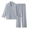 Gunze Acedron Long Sleeve and Soft Gray Men's Pajamas, Pants, Crepe,