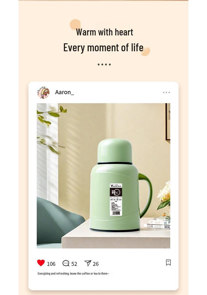 2026 Model Insulated Water Bottle - 24-Hour Warm Pot for Home & Dorm