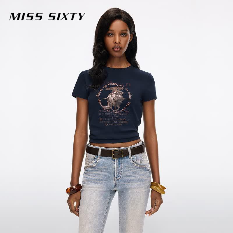 MISS SIXTY 2026 Autumn Mermaid Print Slim Fit T-shirt