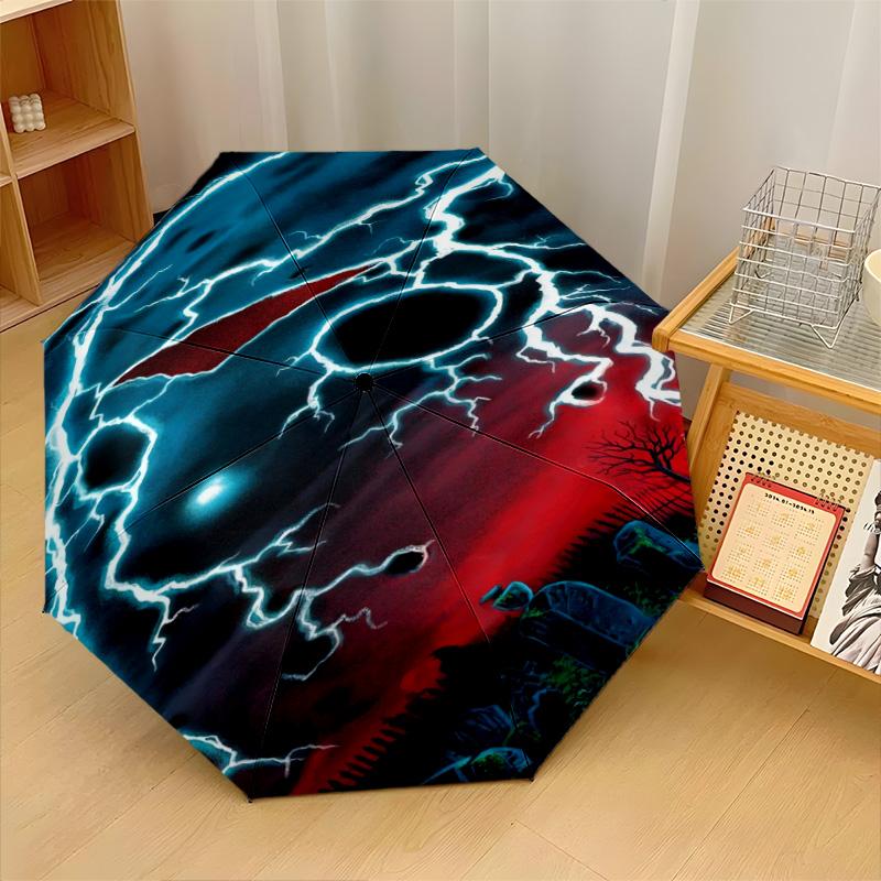 Friday the 13th Jason Voorhees Windproof Auto 8 Rib Folding Umbrella Portable Outdoor Parasol
