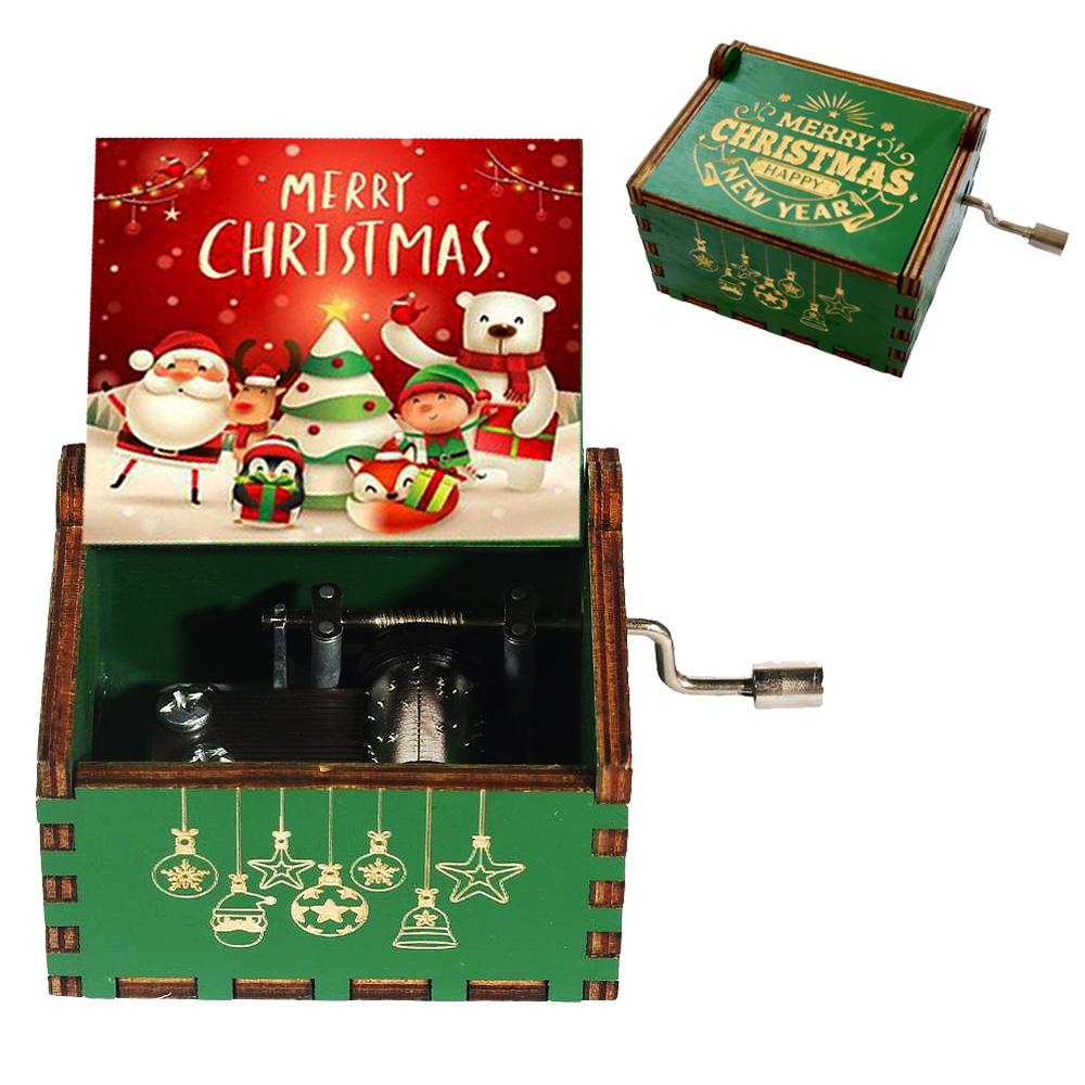 Wooden Hand Cranked Music Box You Are My Sunshine Can't Help Falling in Love Valentine's Day To Christmas Birthday Gift 3