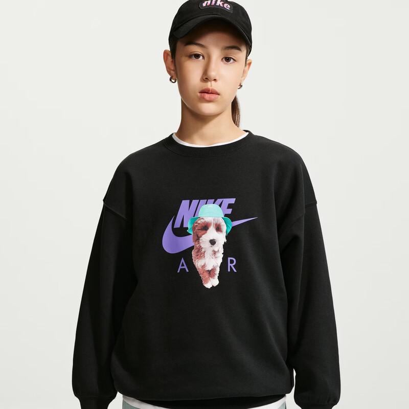 Nike Girls' Oversized Fleece Crewneck Sweatshirt