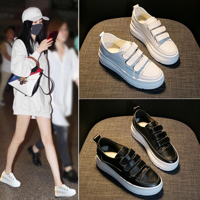 New Spring and Autumn Velcro Little White Shoes Korean Version Casual and Comfortable Inner Heightening Platform Women's Shoes