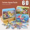 60-Piece Cartoon Puzzle Tin Box for Toddlers Aged 3-6 – Early Education and Intellectual Development Toy for Boys and Girls