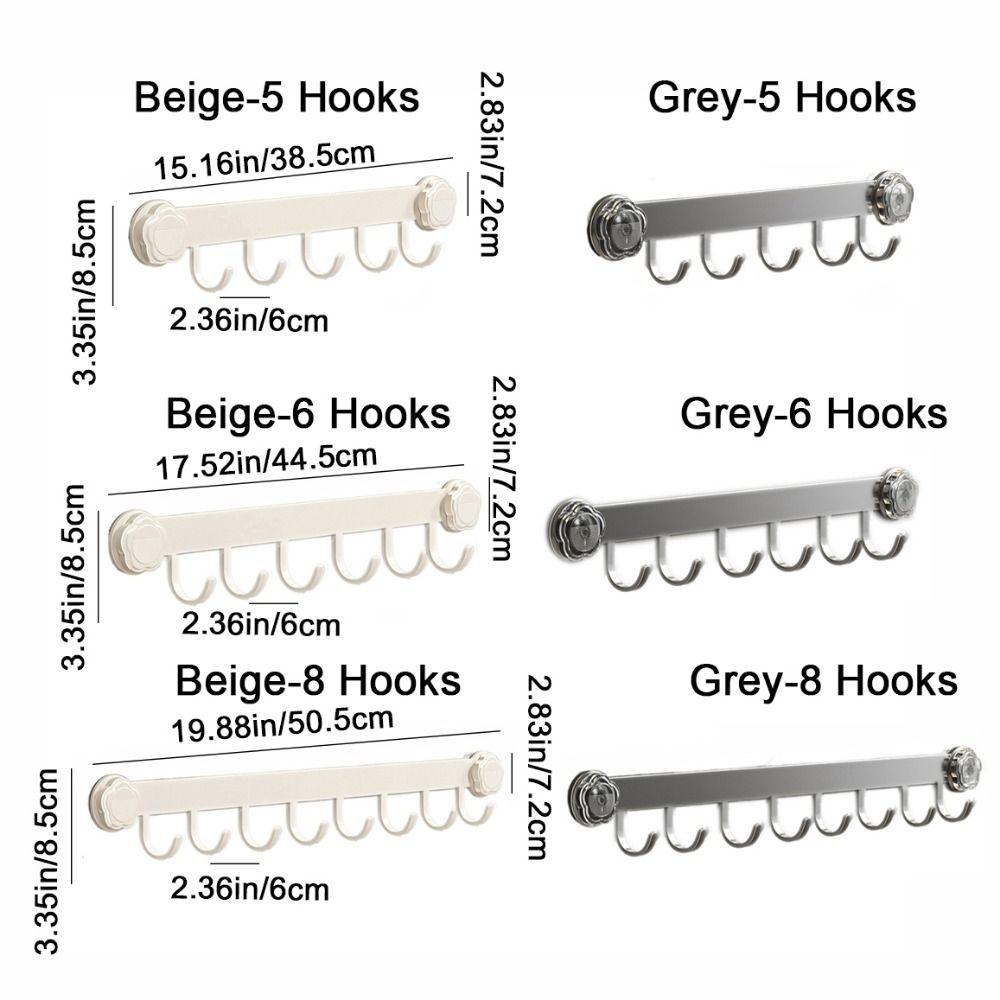 No-Punch Clothes Storage Hook Carbon Steel Entryway Storage Rack Sundries Storage Hook  Bathroom