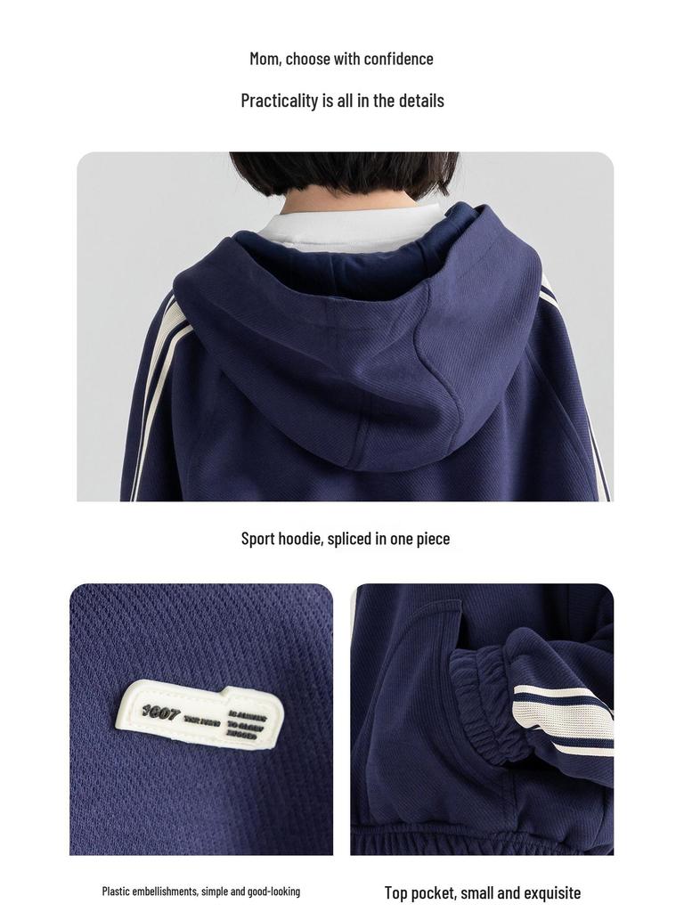 Комплект спортивной одежды в полоску для девочек Tao Town - Модный повседневный костюм-двойка для детей