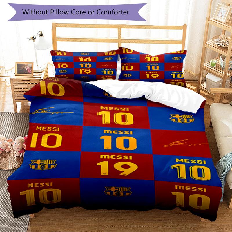 Argentina World Cup Celebration 3‑Piece Bedding Set,Soft Breathable Duvet Cover & 32 Pillowcases,Multi‑Purpose for Bedroom Dorm Guest Room,Great Festi