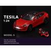 1/24 Scale Diecast Vehicle for Tesla Model S Model Car with Charging Station Collectible Sound Light Toy