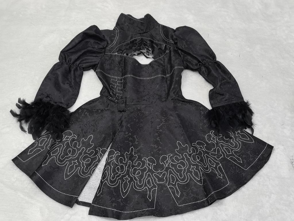 Аниме Nier Automata Косплей 9S Yorha 2B Косплей Костюм Мужской Женский Костюм Парик Маскировочный Костюм Плюс Размер Необычные Вечерние Черное Платье