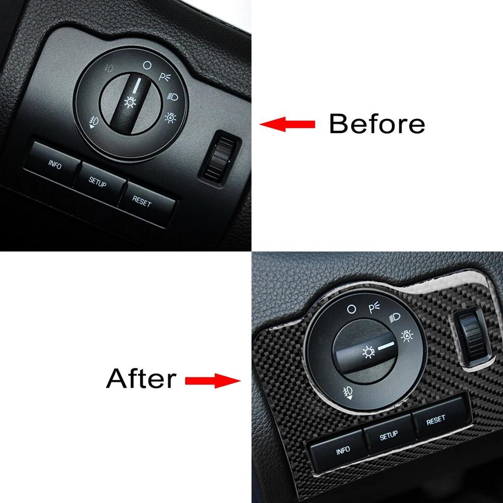 Углеродное волокно, кнопки переключения фар автомобиля, наклейка, внутренняя отделка, чехол для Ford Mustang 2009 2010 2011 2012 2013 2014, аксессуары