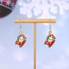 Cartoon Drip Santa Earrings, Personalized Christmas Column Elk Gingerbread Man Earrings