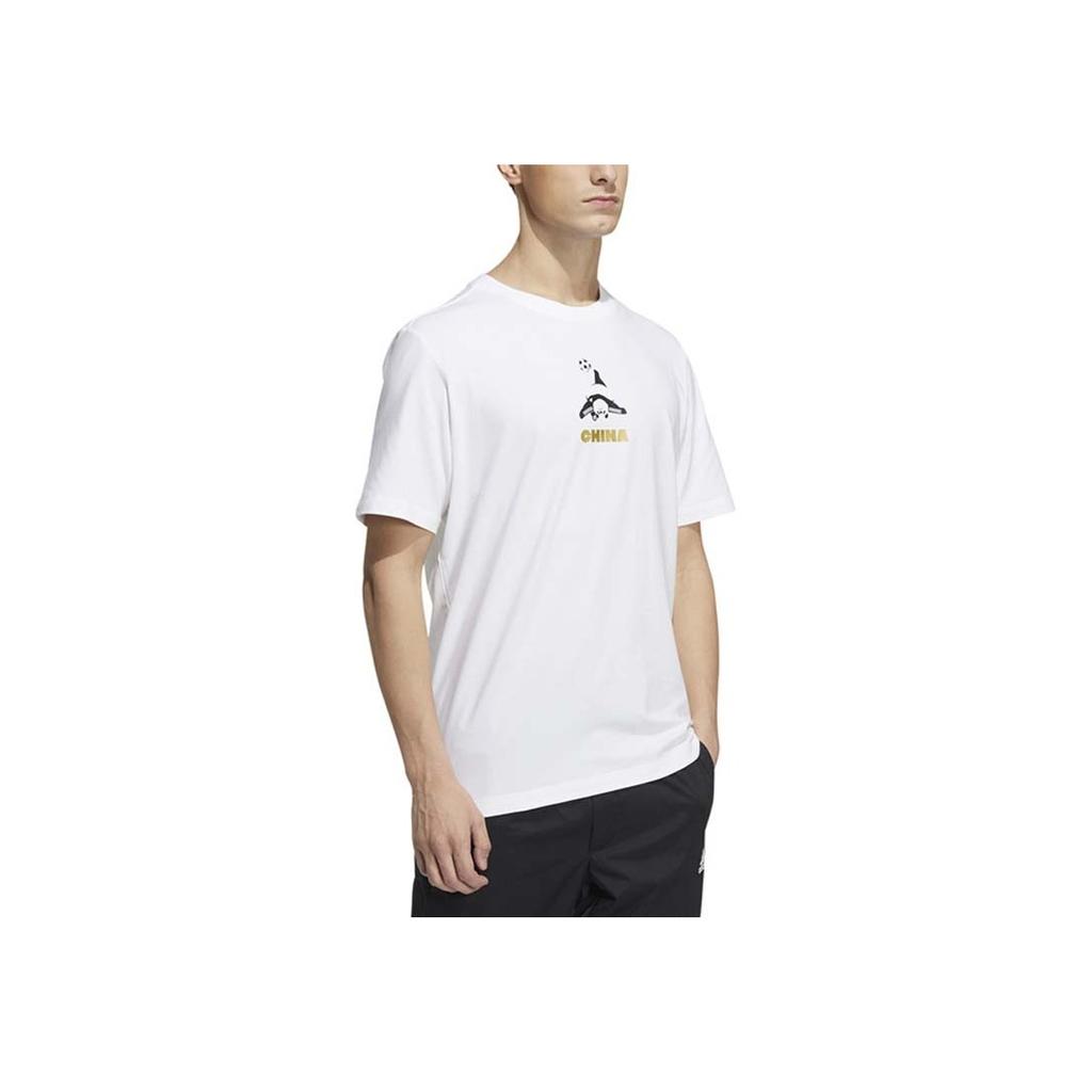 Adidas Panda Print Round Neck Short Sleeve T-Shirt Men Tops White HS4397