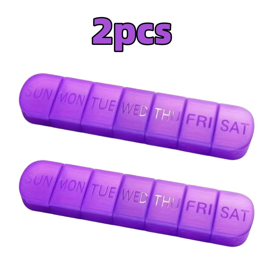 Портативный еженедельный органайзер для таблеток 7-дневный диспенсер для лекарств Большая вместимость Коробка для витаминов Индивидуальное хранение Герметичный Длинный органайзер для таблеток