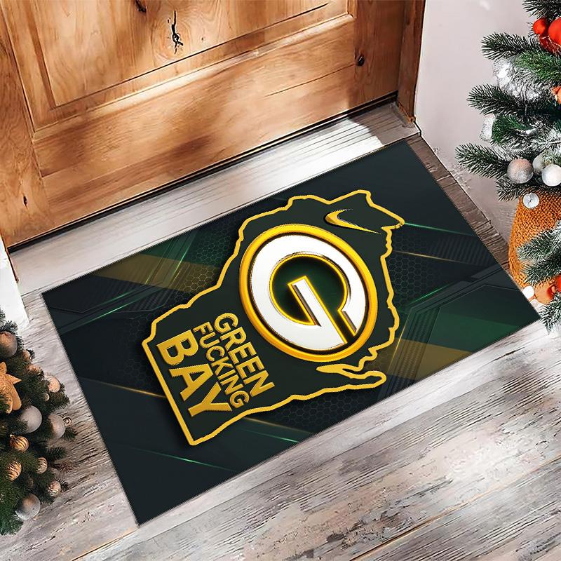 Green Bay Packers Crystal Velvet Carpet Soft Anti?Slip Floor Mat Comfortable Home Living Room Bedroom Decor Rug