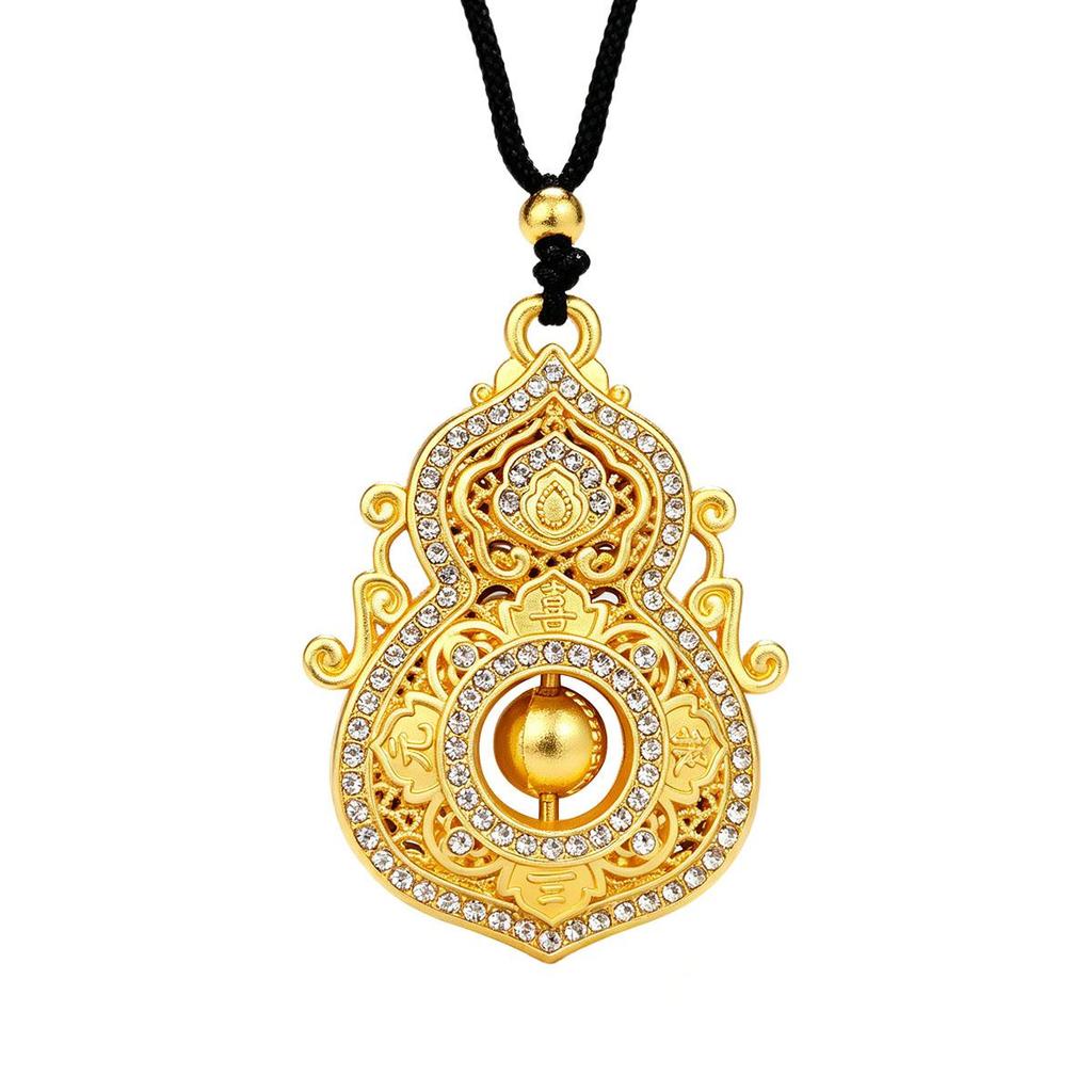 New Product National Trend Vintage Gold Hollow Gourd Necklace, Niche Design, Versatile, Couple Style, Daily Wear