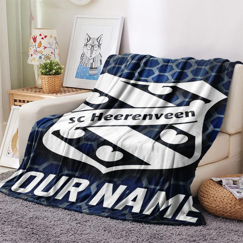 1PC Custom Name SC Heerenveen Patterned Flannel Blanket Suitable For All Seasons for Home Decor Warmth and Comfort Gifts Holiday Present