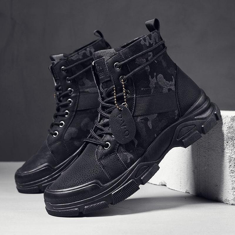 Fashion Camouflage Fashion Round Toe Mens Desert Army Boots Lace Up Casual Retro Mens Martin Boots Mens Winter Snow Boots