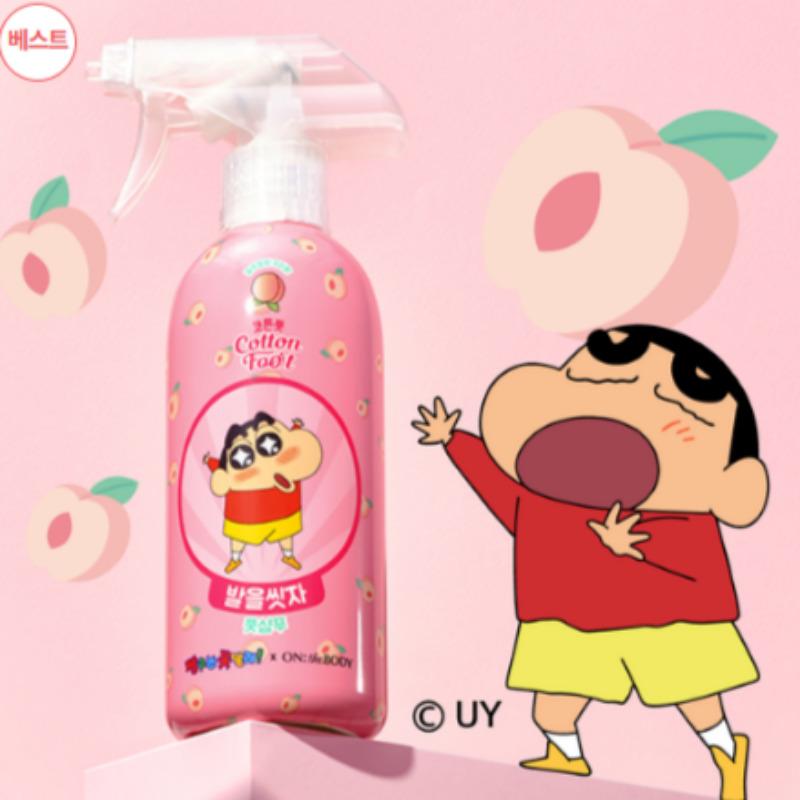 [Shin-chan Edition] On The Body Хлопковый шампунь для ног 385 мл Лимитированная серия Персик