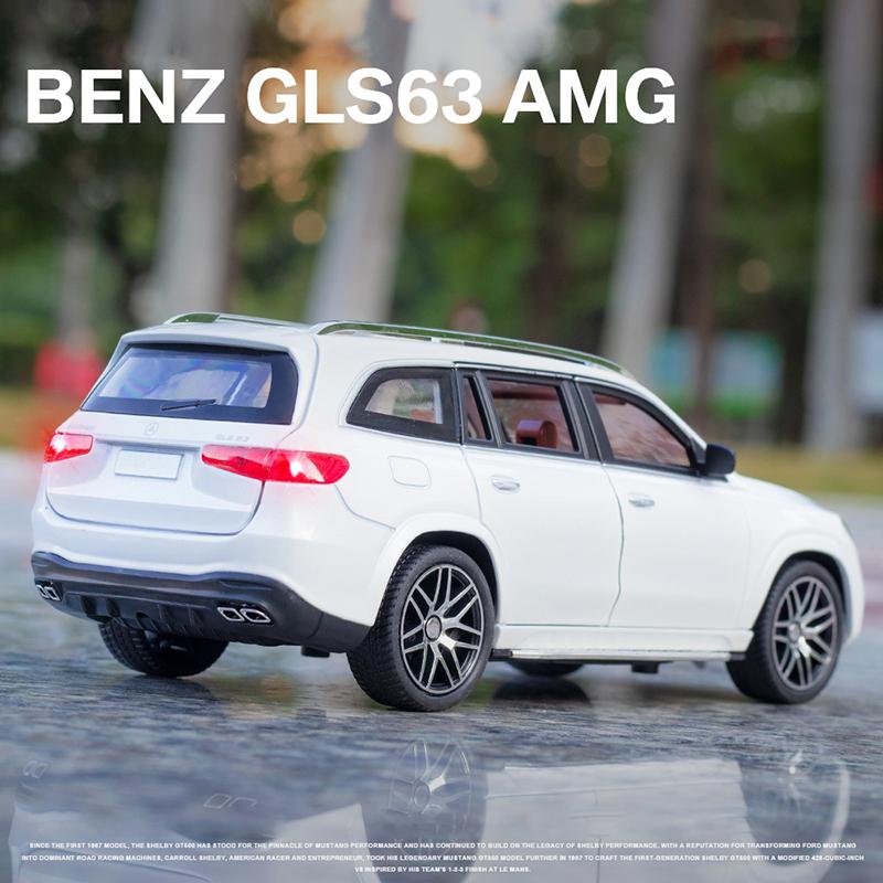 Моделирование 1:24 Mercedes Benz GLS63 AMG Внедорожник Литой Металлический Модель Звук и Свет Серия Детская Игрушка Подарок для Детей Подарок на День Рождения