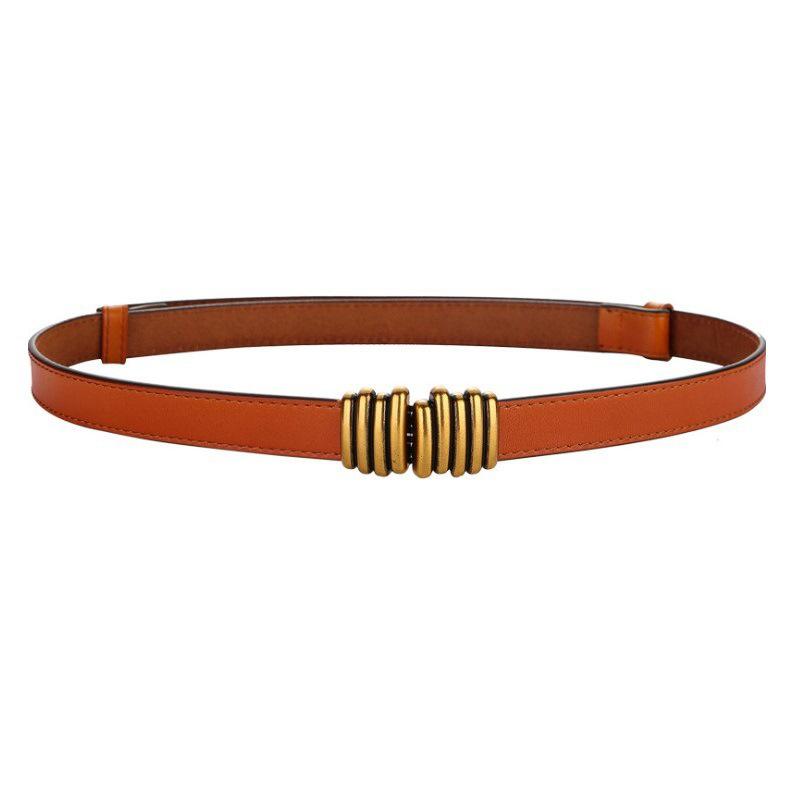 Женский кожаный тонкий ремень, сочетающийся с юбкой-пальто, универсальный уплотнитель на талии, модный декоративный черный спилок в стиле ретро