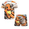 2025 MINISO Pikachu Kids T-Shirt+ Shorts Set Anime Cartoon Top Shorts Two Piece Set Summer Casual Wear Gift Cute Pikachu Set Kids T-Shirt Be