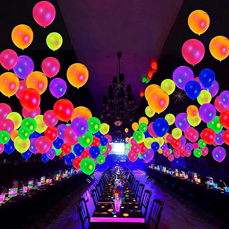 10 шт. неоновых светящихся шаров, многоразовые светящиеся в темноте шары, 10 дюймов, с днем рождения, вечеринка, свадьба, арка из флуоресцентных шаров своими руками