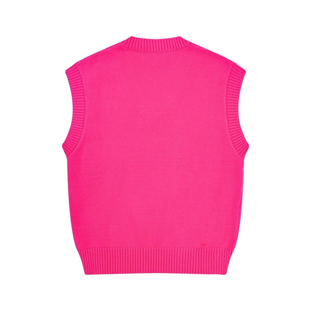 AMI 2025 Осень и Зима Мужской Новый Свитер Жилет с V-образным вырезом без рукавов для пары с красным сердцем и буквой