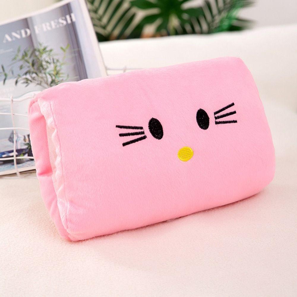 Зимняя грелка для рук, плюшевая игрушка, милое животное, удобная покрытая офисная подушка для сна, женский подарок