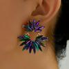 1 пара Гламурные Элегантные Красочные Хрустальные Серьги-подвески в виде цветов Винтажные Роскошные Серьги-капли