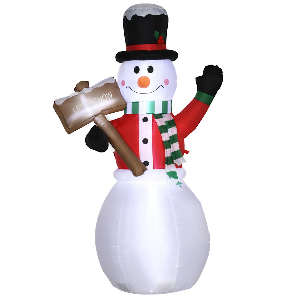 Inflatable Snowman, Outdoor Christmas Decoration, 1.80 m, Santa Claus, incl. Blower, Multicolored