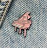 New Enamel Pin Piano Grand Piano Music Pink Cute Metal Pin Gift Birthday 1 Piece