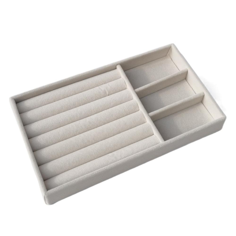 Flannelette Rings Earrings Organizer Bracelets Jewelry Display Holder Velvet Jewelry Tray  Rings