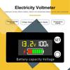 DC 8V-100V Battery Capacity Indicator Lead Acid Lithium LiFePO4 Car Motorcycle Voltmeter Voltage Gauge 12V 24V 48V 72V Black