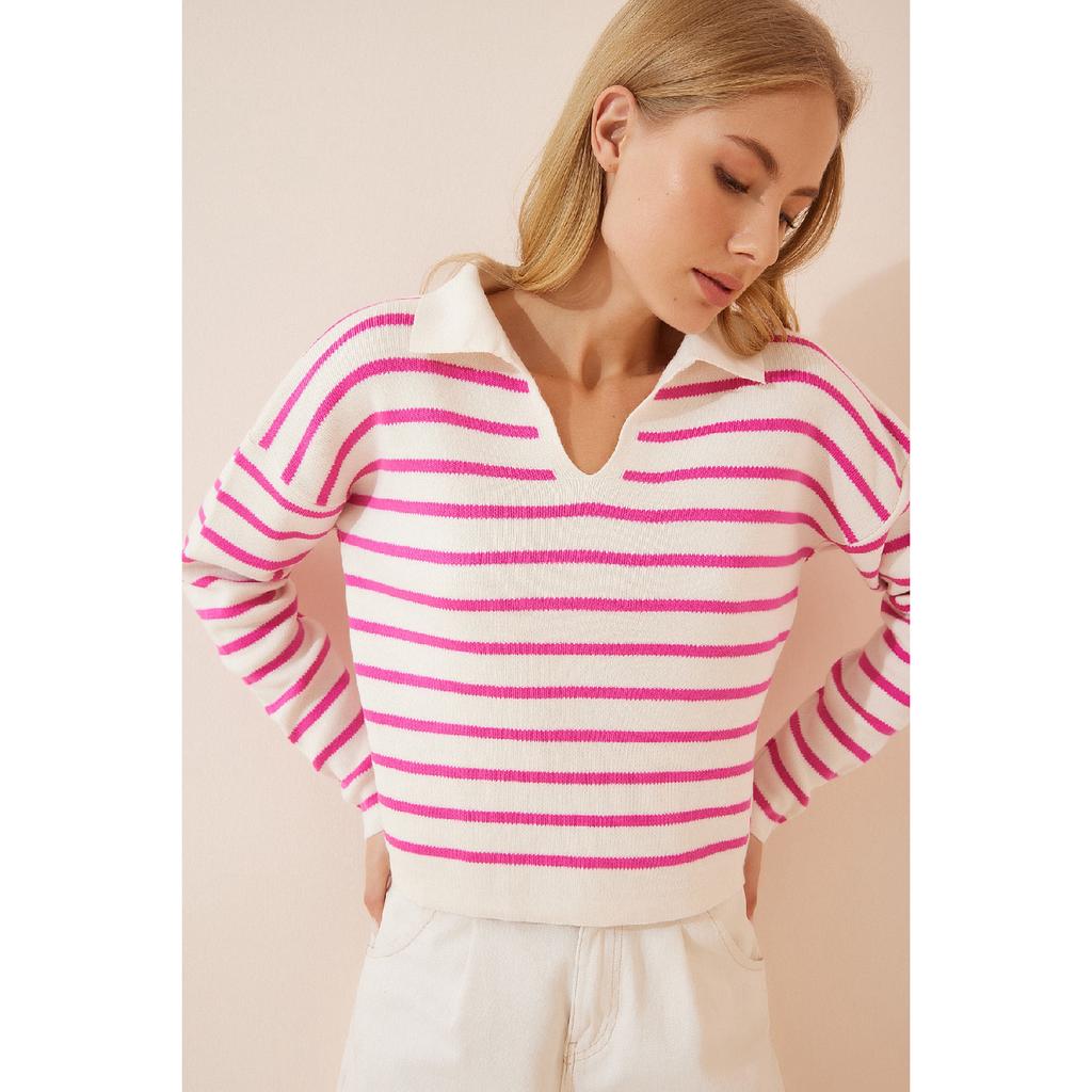 Women's Polo Neck Knitwear Sweater Us00293