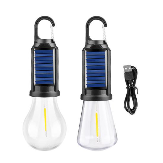 1/2/3Pcs Solar Camping Light 3 Modes Adjustable Waterproof USB Rechargeable Super Bright Outdoor Hiking Tent Hanging Bulb Lamp Emergency Lantern
