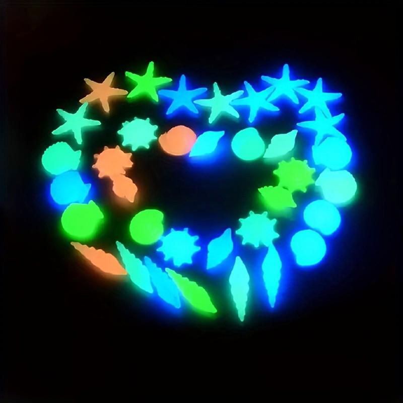 100Pcs/Pack Marine Luminous Stones Colorful Stones Simulating Shell Starfish Fish Tank Pebbles Fairy Garden Yard Ornaments
