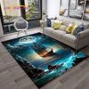 3D Pirate Ship Boat,Sailboat,Barque Carpet Rug for Home Living Room Bedroom Sofa Doormat Decor,kids Area Rug Non-slip Floor Mat