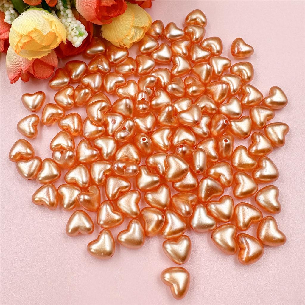 Товары для вечеринок своими руками изготовление украшений с отверстием 10,1*8,8 мм сияющее светло-персиковое сердце 100 шт. красочные креативные акриловые бусины ручной работы