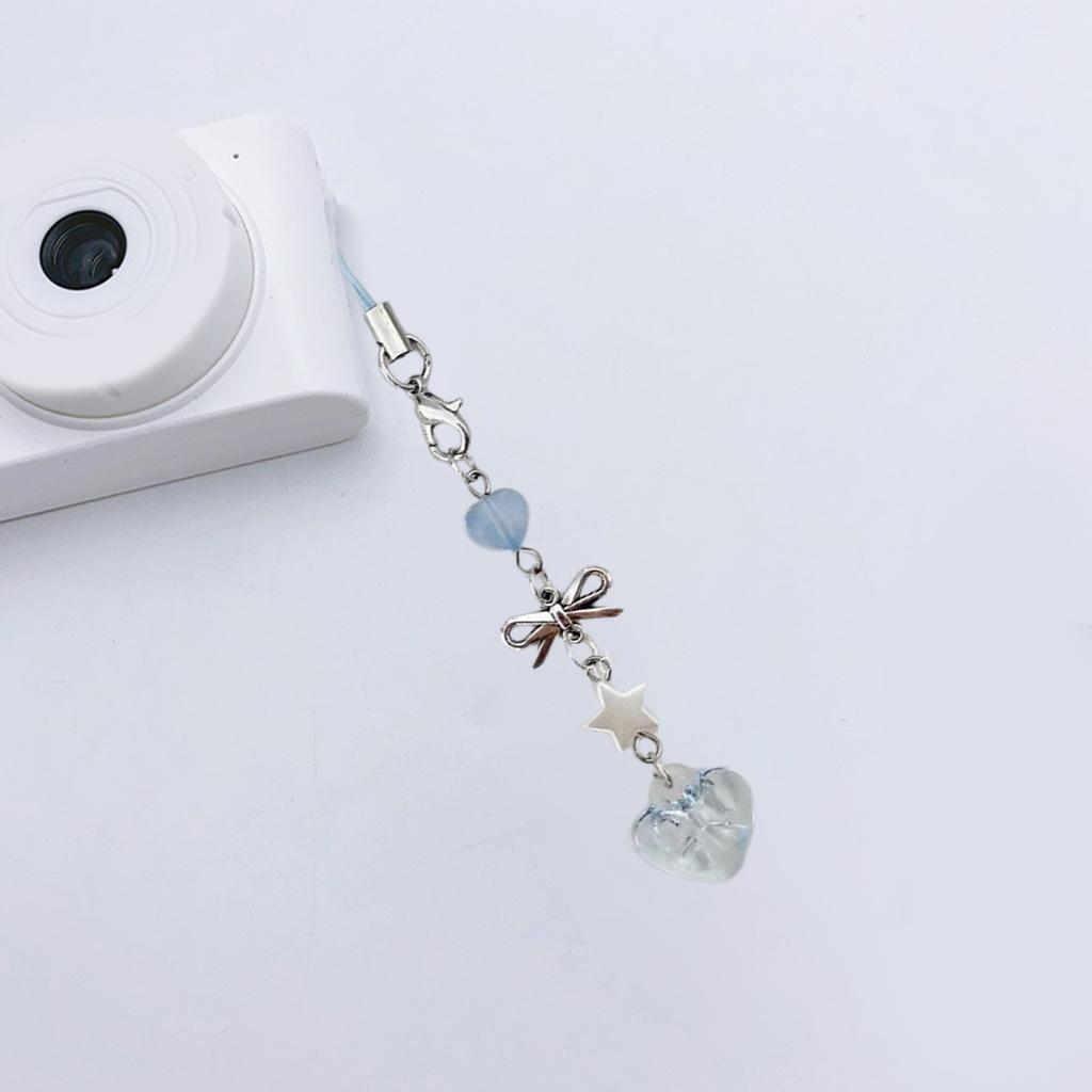 Красочная цепочка для телефона из бусин, смоляной брелок, бантик, сердечко, шарм-звезда, женский брелок для ключей, стильный шнурок для телефона, аксессуар