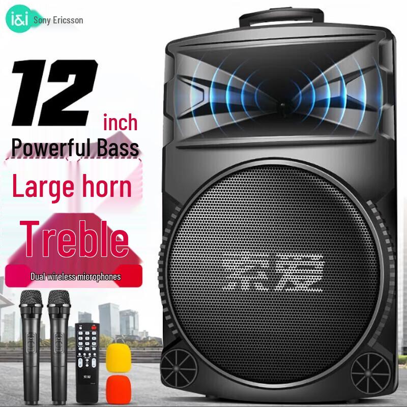 Soaiy A89WM 12-дюймовая портативная Bluetooth-караоке-колонка