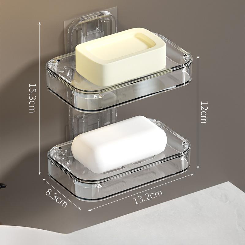 Soap Box Suction Cup Wall-mounted Perforation-free Drain Toilet Drain Soap Box Shelf Household Bathroom