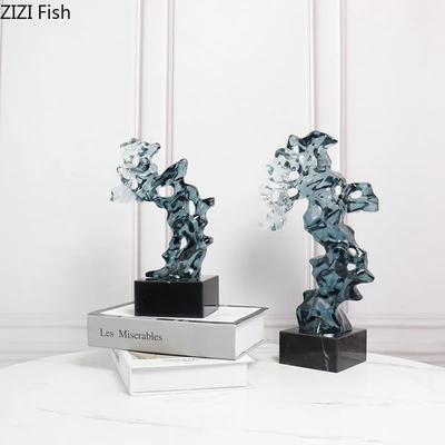 Прозрачный камень Тайху Рокарий Креативные полимерные поделки Скульптура Настольные украшения Произведение искусства Украшение гостиной Современный домашний декор